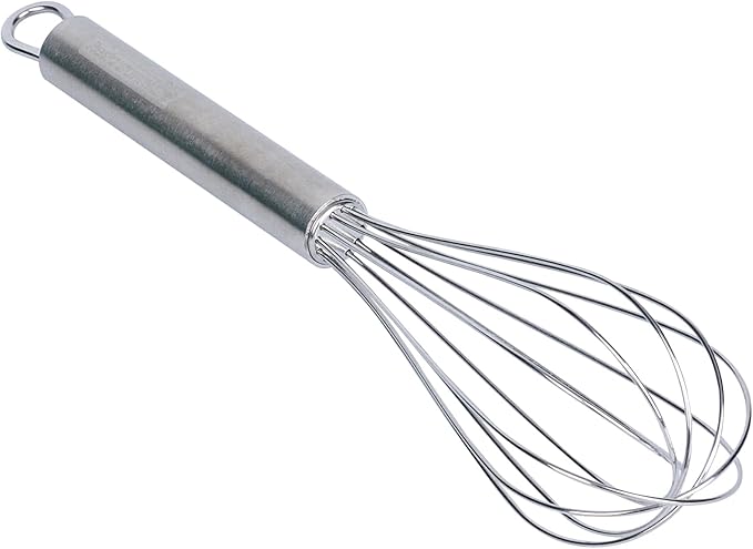 Restaurantware-German Standard 8.5 Inch French Whisk, 1 Dishwashable Kitchen Wire Whisk - Ergonomic Handle, Durable, Stainless Steel French Whip, For Blending, Stirring, Mixing Of Ingredients