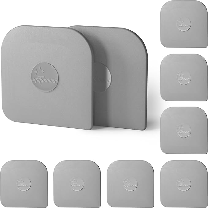 Pan Scraper, 10 Pcs Pot Scraper Plastic, Pot Scraper Non Scratch for Cast Iron, Pot and Pan Cleaning, Sturdy Scraper Kitchen Tool, Grey