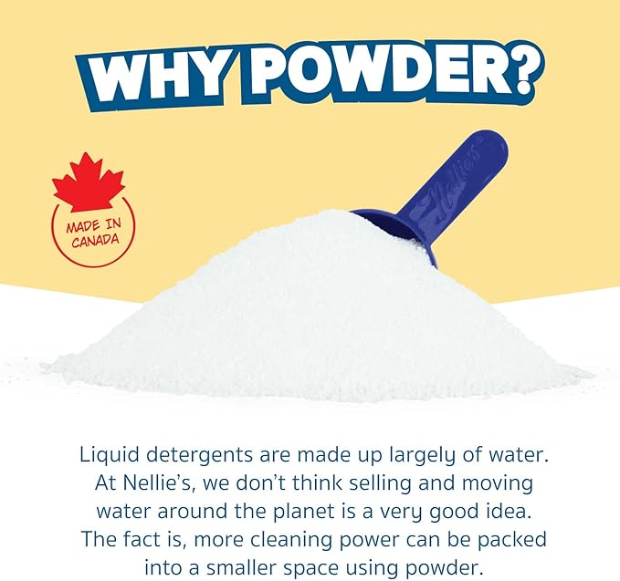 Nellie's Dishwasher Powder - Superior Grease Penetration, Powerful Plant-Based Formula, Safe for Septic Systems, Advanced Food Particle Dislodging, Eco-Conscious Cleaning - 1,100 Scoop Bulk Bucket