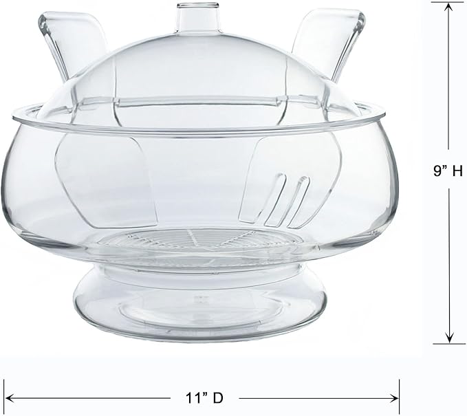 Prodyne AB-3-D Acrylic Salad Bowl & Servers, Clear