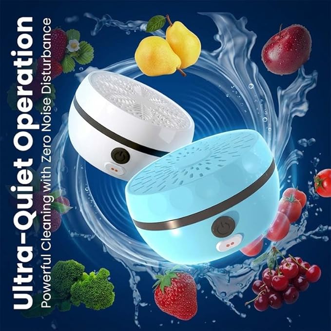 Fruit & Vegetable Cleaning Machine: Vegetable Cleaner Device with Multi-Mode Cleaning - Portable Waterproof Food Purifier for Fruits, Vegetables, Meat & Seafood - USB Rechargeable (blue)