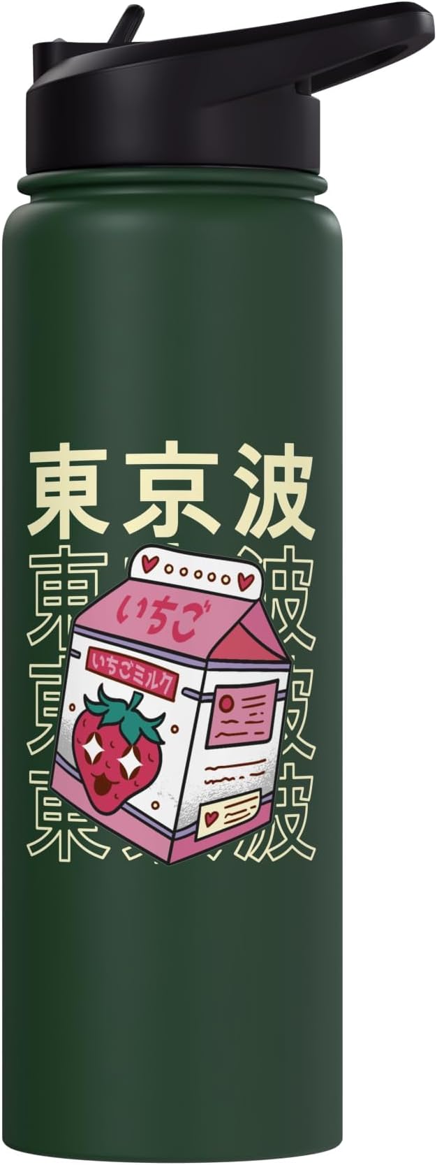Japanese Strawberry Milk Carton Kawaii Aesthetic Anime Stainless Steel Insulated Water Bottle