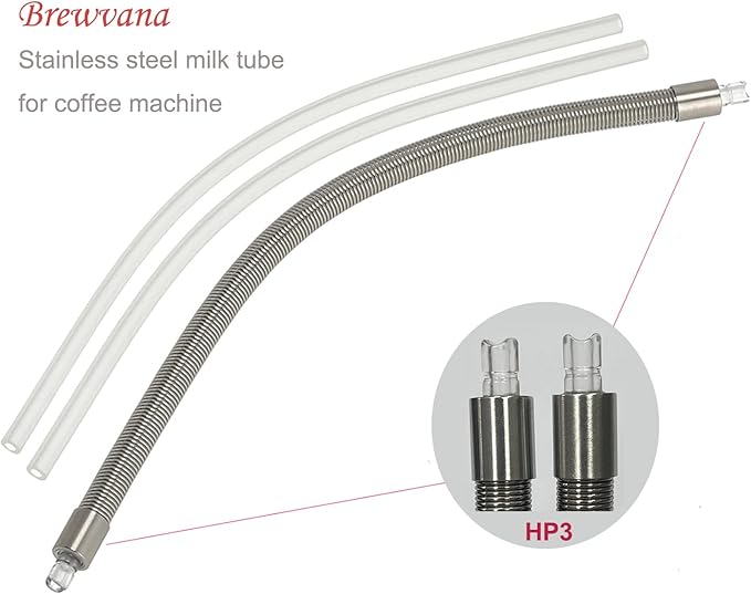 Stainless Steel Milk tube HP3 Suitable for JURA coffee machines E8/S8/Z6/Z10/J6/Z8/X8/GIGA X3/X3c/X8/X8c Professional (Gen. II) milk system