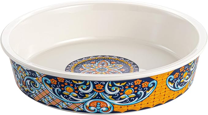 HENXFEN LEAD Ceramic Pie Dish, 10 Inch Round Pie Pan, Oven Safe Pie Plate for Apple Pie, Quiche & Tart, Boho Style Baking Dish