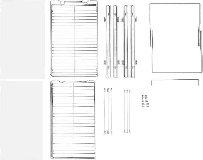 VEVOR Pull Out Cabinet Organizer, 14" Wx21.2 Dx15.2 H Heavy 2 Tier Duty Slide Out Pantry Shelves, Chrome-Plated Steel Roll Out Drawer for Under Sink, 15.5" Wx22.5 Dx19 H Install Size for Cabinet