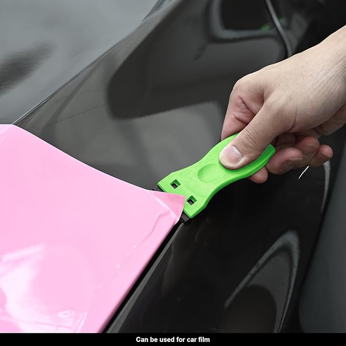 EHDIS 1.5" Plastic Razor Scraper with 10pcs Double Edged Plastic Blades for Removing Labels Stickers Decals on Glass Windows
