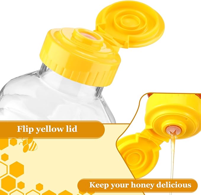 Tanlade 72 Pcs Honey Bottles Bulk 8 Oz Plastic Clear Squeeze Honey Jars Empty Container Refillable Dispenser Jam Bottle with Flip Top Lid for Storing and Dispensing