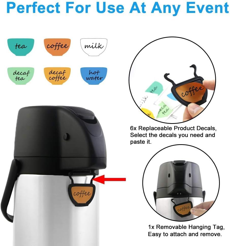 Airpot Coffee Dispenser Thermal with Pump,2.2L/74 Oz Insulated Stainless Steel Large Airpot Coffee Carafe Lever Action for Hot/Cold Water,Thermal Carafes for Hot Cocoa for Parties