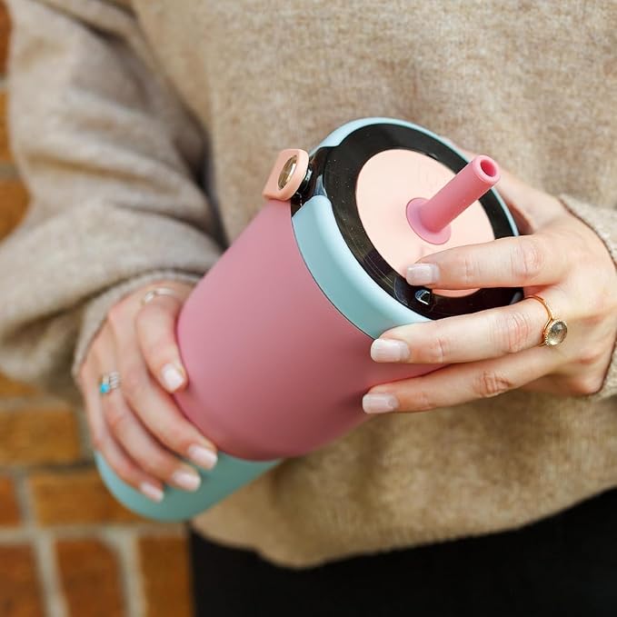 BrüMate Resa 25oz 100% Leakproof Travel Tumbler with Handle & Straw | Flexible SoftSip Straw | Silicone Sleeve for Durability | Stainless Steel | Cup Holder & Travel Friendly Water Bottle | (Lavender)