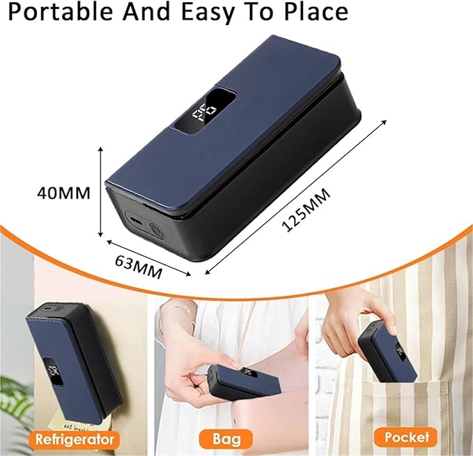 Food Vacuum Sealer, Mini Heat Sealer Plastic Bag Sealing Machine Rechargable Storage Package Handheld Clip Food(White)