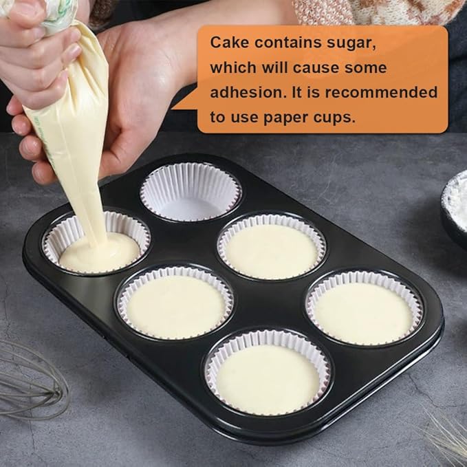 4 Packs Premium Steel Muffin Pan for Baking, Round Muffin Baking Pan, Baking Tray for Muffins, Cupcakes, Brownie(Black