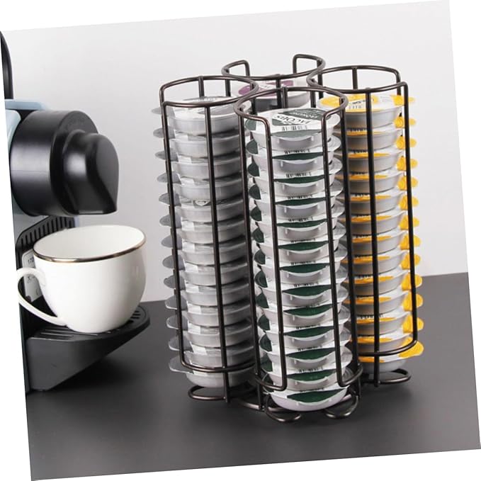 1pc Rotating Coffee Capsule Organizer Rack Carousel Stand for Storage Holds Coffee