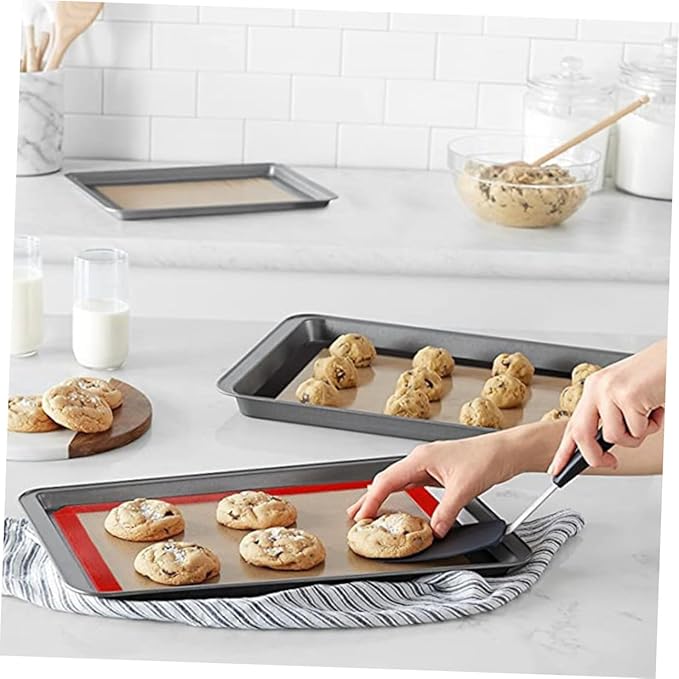Ipetboom 4pcs Silicone Baking Mats Non-stick Heat-resistant Oven Liners for Cookies Pastry Bread Flexible Reusable Baking Pads for Home and Bakery Easy Clean and Space-saving Design