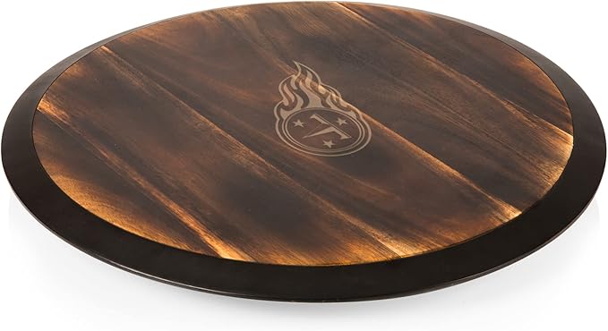 PICNIC TIME NFL Unisex NFL Lazy Susan Serving Tray, Wooden Turntable Round Charcuterie Board, Cheese Serving Platter
