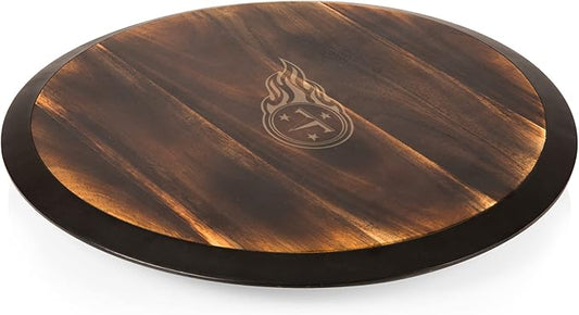 PICNIC TIME NFL Unisex NFL Lazy Susan Serving Tray, Wooden Turntable Round Charcuterie Board, Cheese Serving Platter