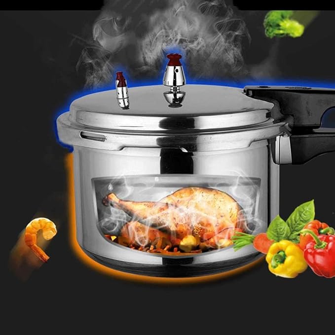 Electric Pressure Cooker, Kitchen Pressure Cooker Cookware 18/20/22cm Gas Stove/Open Fire Pressure Cooker Outdoor Camping Cook Tool Steamer,One Color-3L