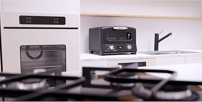 Countertop Toaster Oven, Compact Kitchen Appliance with Graphite Heating Technology, Black