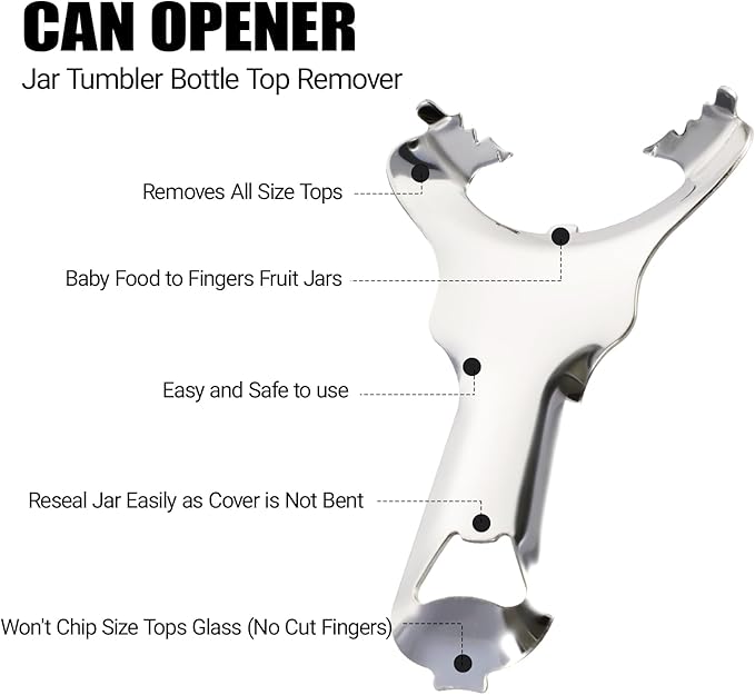2PCS Jar Opener,Multi-Function Stainless Steel Jar Opener,Practical Multifunctional Jaropener,Easy Twist Manual Handheld Top Remover