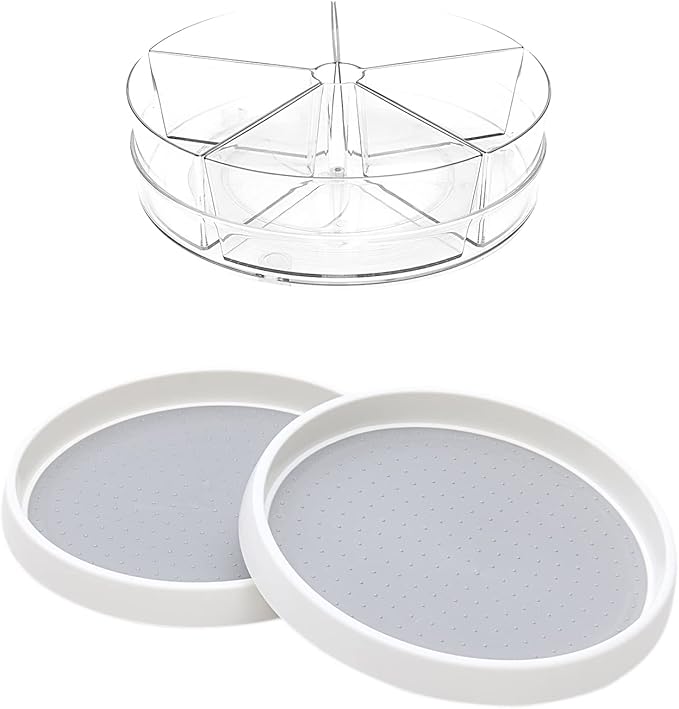 Roninkier Lazy Susan Turntable Organizer - Rotating Storage Turntable for Kitchen, Pantry, Cabinet, Refrigerator, Countertop
