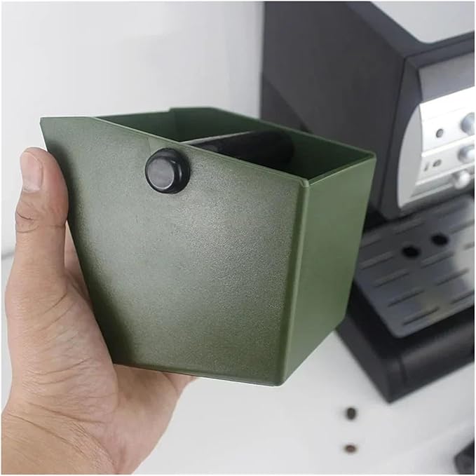 Coffee Knock Box Grounds Container ABS Bucket Anti Slip Powder Beveled Residue Barista Accessories Maker Tools(Green)