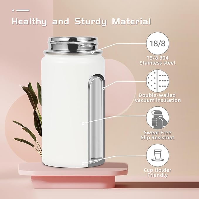 Volhoply 14oz KIds Water Bottle with Straw Lid and Silicone Boot Bulk 6 Pack,Stainless Steel Insulated Cups for Boys & Girls Multipack,Double Wall Vacuum Leakproof Bottles(Mix,6)