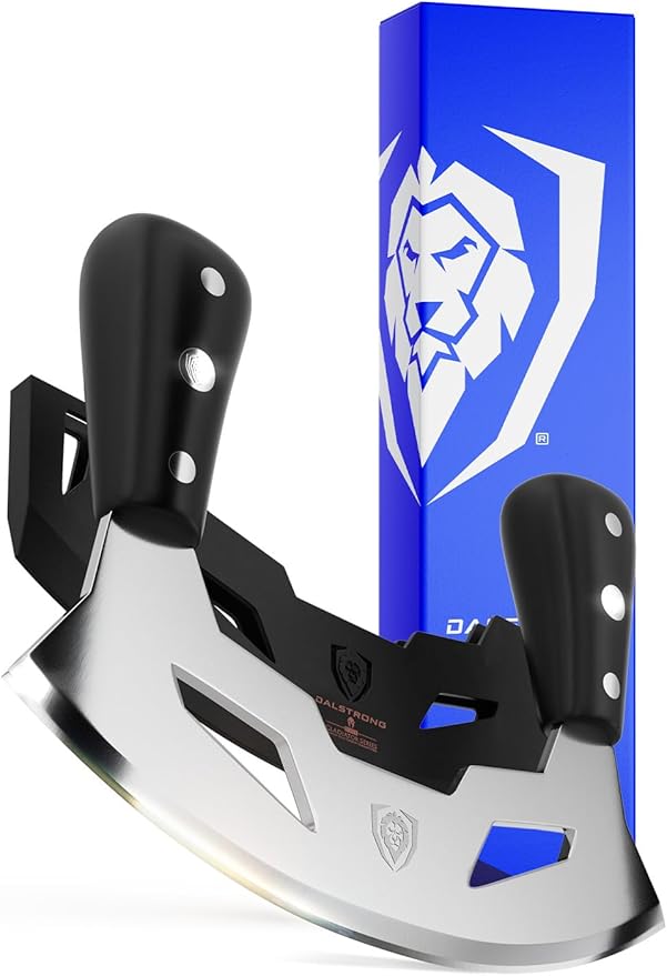 Dalstrong Mezzaluna - 8.5 inch Blade - Gladiator Series - Rocking & Mincing Produce Knife - Black ABS Handle
