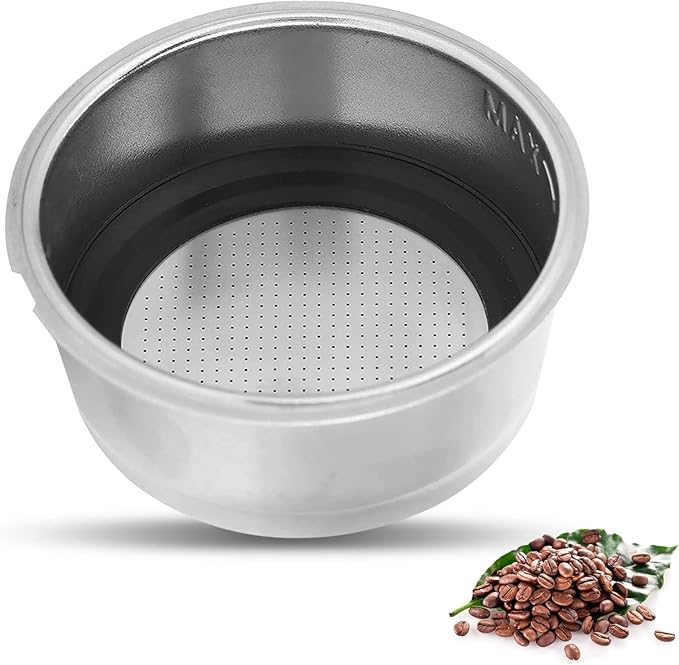 1PCS 51mm 2 Cups Portafilter Filter Basket, Stainless Steel Pressurized Mesh Coffee Filters Bottomless Portafilter Coffee Machines Accessories for Semi-Automatic Coffee Machine Series(Double Cup)