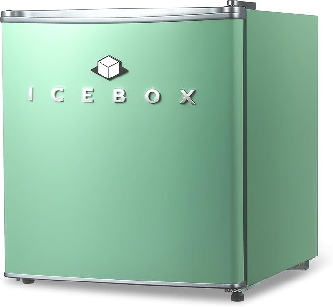 ICEBOX 1.7 Cu. Ft. Compact Refrigerator, ENERGY STAR Certified Small Refrigerator, Single Door Mini Fridge with Chiller Compartment, R600a Refrigerant, IBCR17MNT, Mint Green