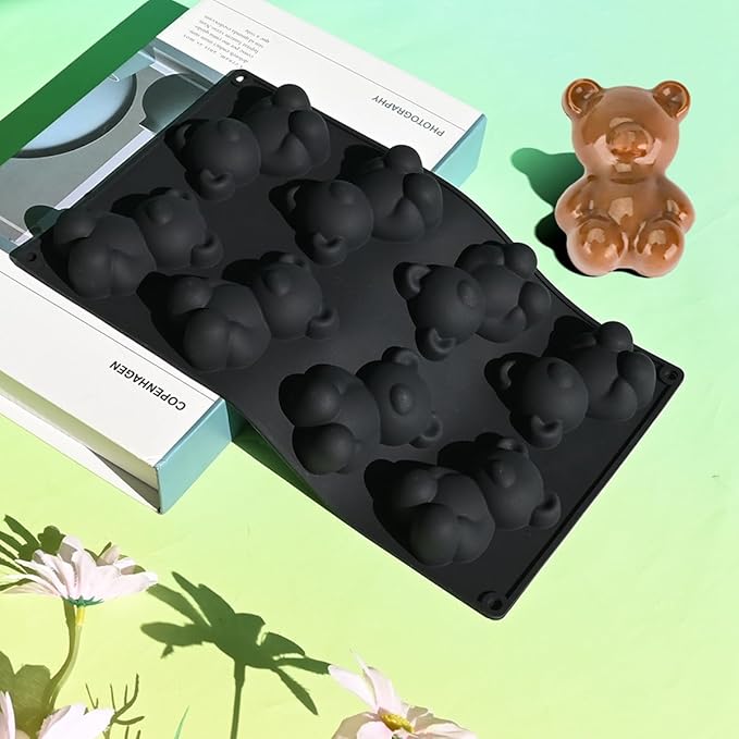 3D Silicone Mold Bear, Mousse Cake Baking Molds, Fondant Mould for Baking Cake, French Dessert Mould for Pastry Chocolate, Soap and Ice Cream (B_ Bear)