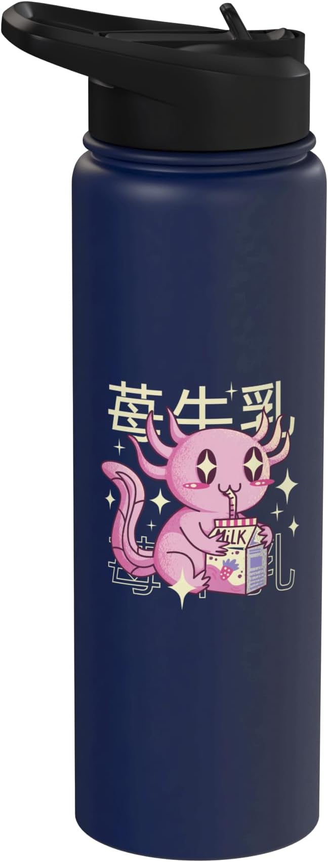 Cute Sea Creature Drinking Milk Japanese Art Kawaii Stainless Steel Insulated Water Bottle