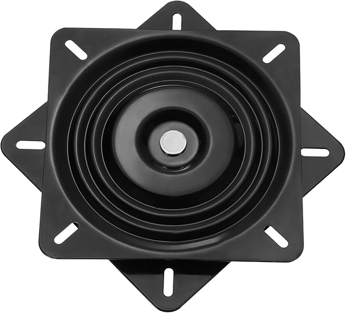 uxcell 2Pcs 10" Bar Stool Swivel Replacement, 360° Rotation Lazy Susan Turntable, Square Semi-Ball Bearing Seat Swivel Base Mount Plate for Recliner Chair or Table, Black (250x2mm)