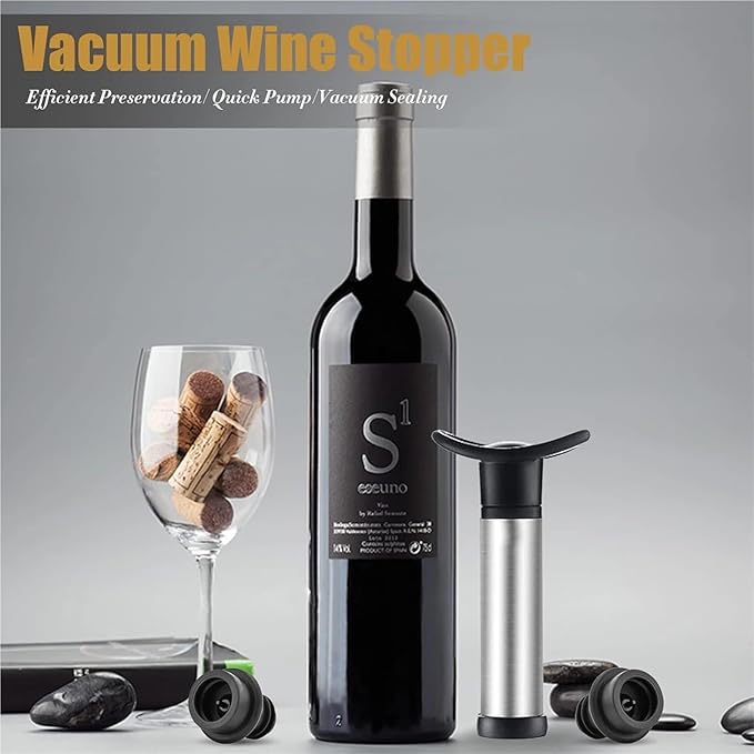Wine Stopper 4 SET Wine Stopper With Vacuum Pump Home Barware Sealing Preserver