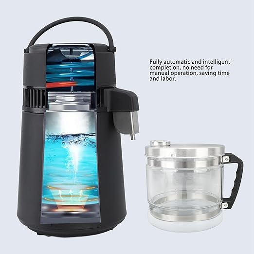 Distilled Water Machine Bottle, Leakproof Distilled Water Collection Bottle 4L Water Container for Distiller Glass Pot Distilled Water Bottle with Cover Handle for Home