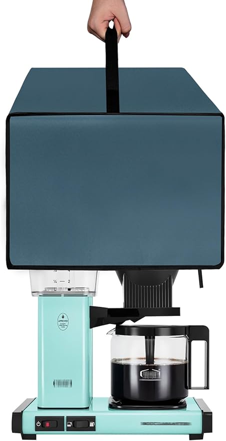 Coffee Maker Cover for Technivorm Moccamaster 53930 KBGV 10-Cup Coffee Machine 40OZ Heavy Duty Thickened Waterproof Protective Nylon Case,Black (Blue)