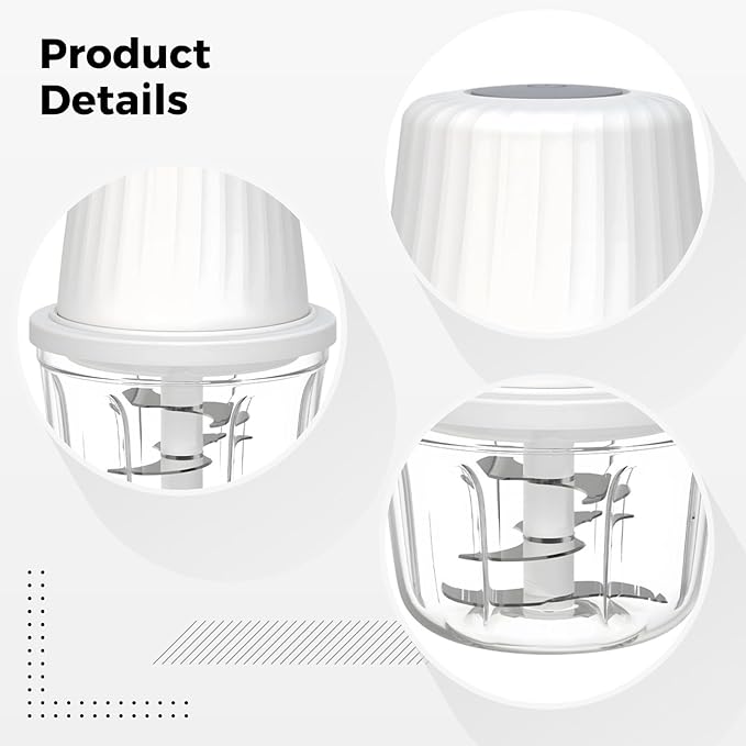 Electric Garlic Chopper, Wireless Mini Food Processor, 13.5 Oz / 400 Ml Capacity, Cordless Veggie Chopper For Ginger, Pepper, Onion, With Type-C Charging