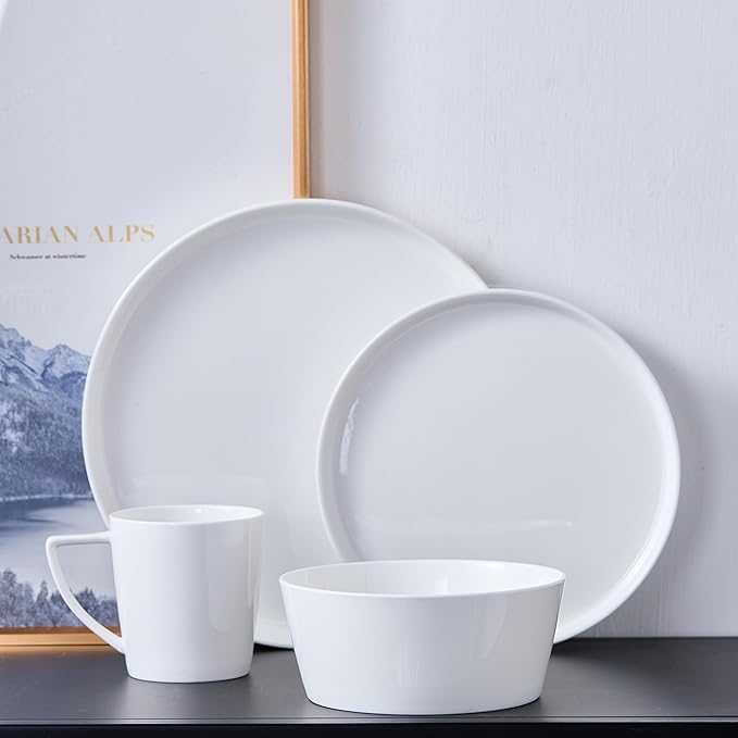 Stone Lain Madeline Formal Bone China Dinnerware Set 32 Piece Service for 8, White