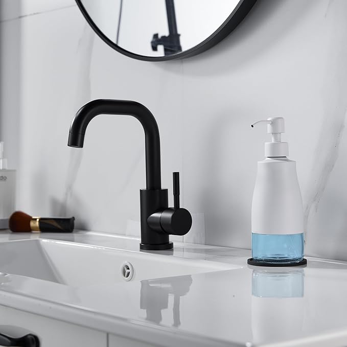 Gaussra White Soap Dispenser with Coaster and Stickers, Stainless Steel and Glass Bottle Hand Pump Dispenser, Refillable Liquid Hand Soap Dispenser for Bathroom & Kitchen (11OZ / 320ML)