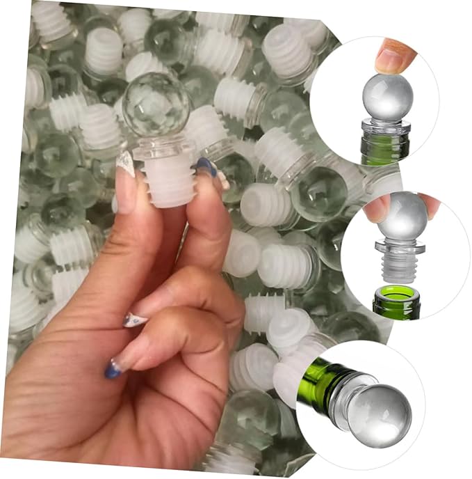 MAGICLULU 24pcs Glass Ball Wine Stoppers Decorative Container Stopper Aroma Dispenser Oil Bottle Wine Tasting Party Supplies