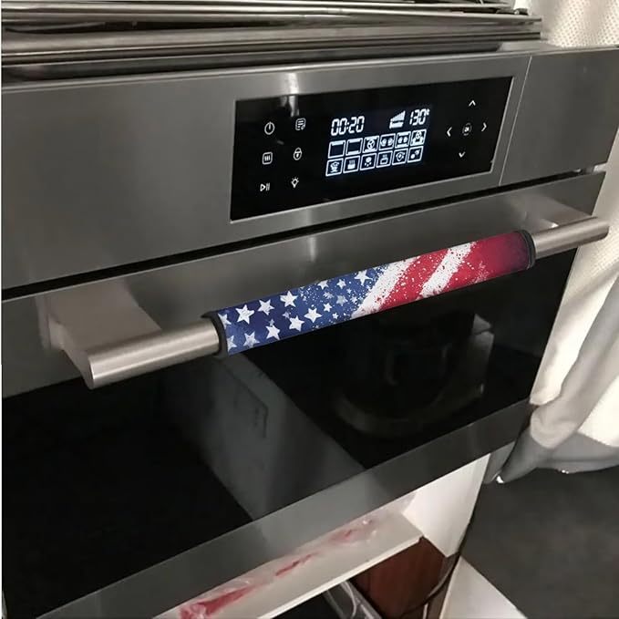 Fridge Door Handle Covers Set of 6 Kitchen Appliance Decor Handles Glove Anti-Slip Protectors 4th of July Refrigerator Decor Accessories, American Flag Eagle 250 Years Print