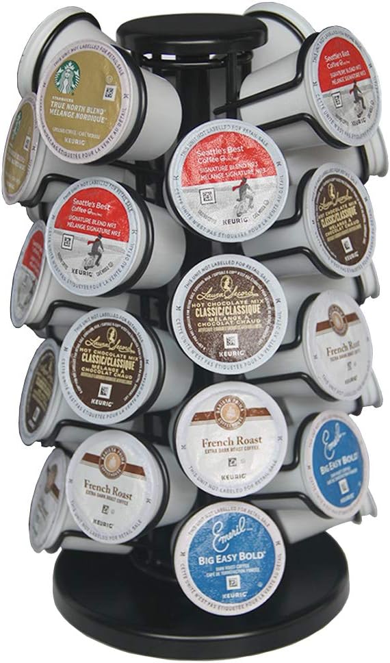 BLACKSMITH FAMILY Capacity of 32 Pods K Cup Holders,K Cup Holder, K Cups Holder,K Cup Carousel, Coffee Pods Holder Storage Organizer Stand,No Assembly Required,Black