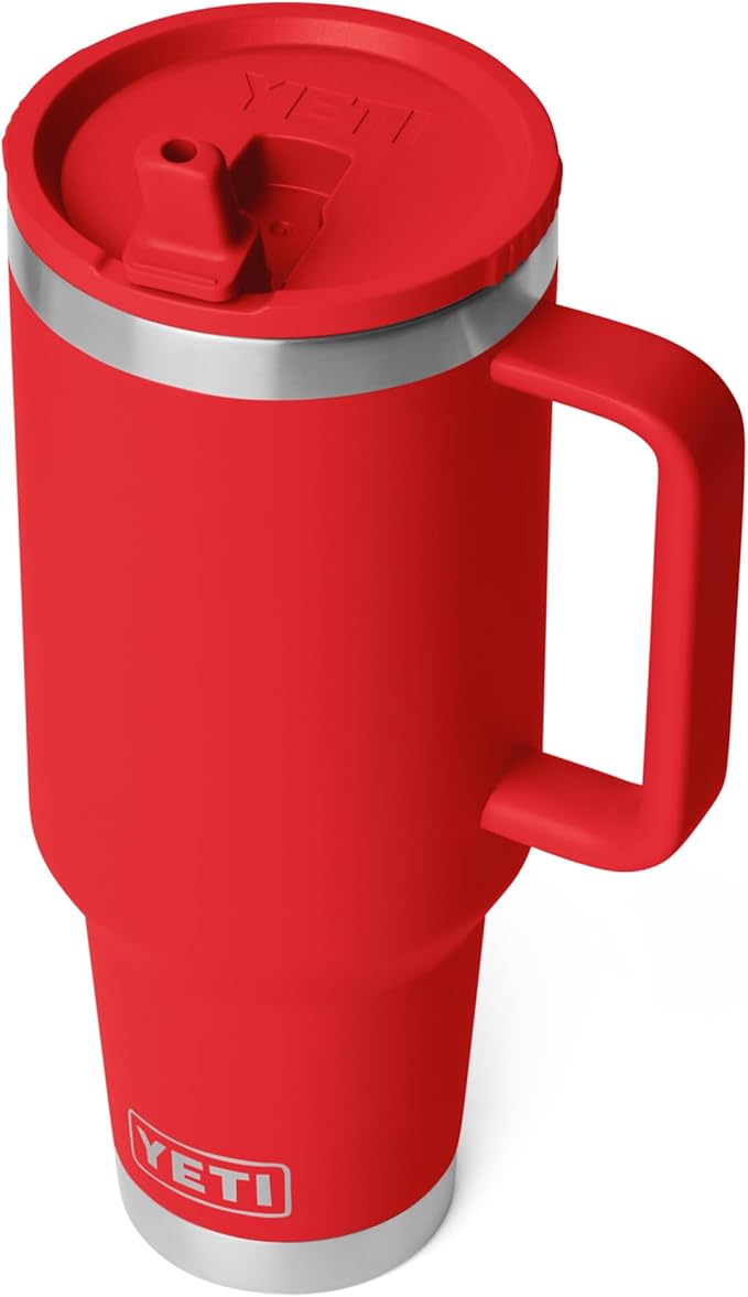 YETI Rambler 40 oz Travel Mug with Flip Straw Lid – Stainless Steel, Vacuum Insulated, Leakproof, Cup Holder Friendly