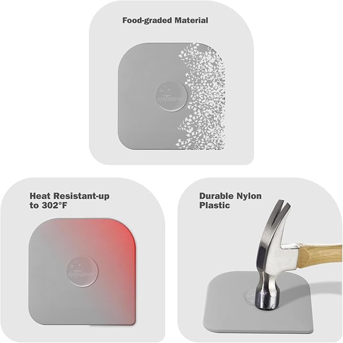 Pan Scraper, 5 Pcs Pot Scraper Plastic, Pot Scraper Non Scratch for Cast Iron, Pot and Pan Cleaning, Sturdy Scraper Kitchen Tool, Grey