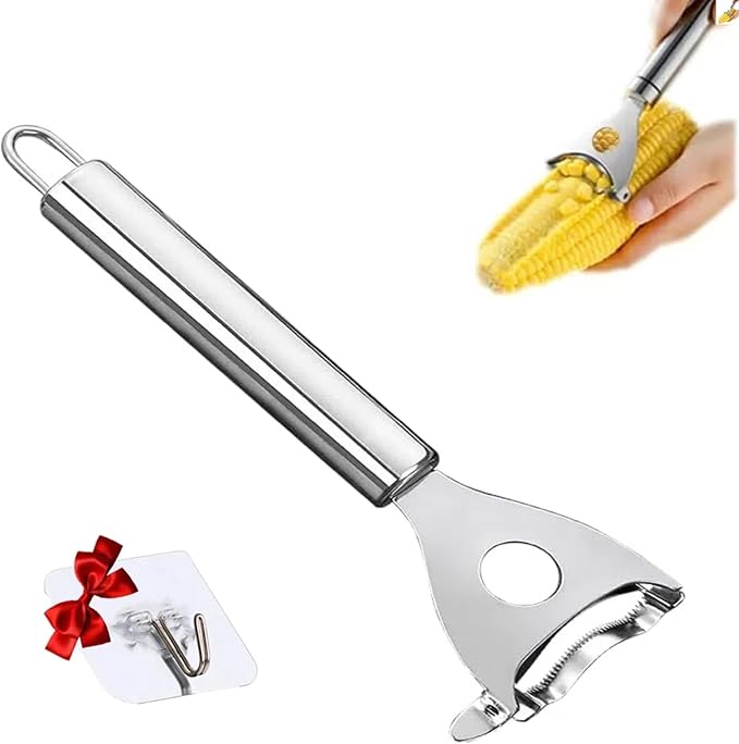 Latest Corn Peeler | Long-Handle Stainless Steel Kernel Remover | Fast, Labor-Saving & Safe | Easy-Clean Tool for Home, Restaurants & BBQs (CK-A(1Pcs))