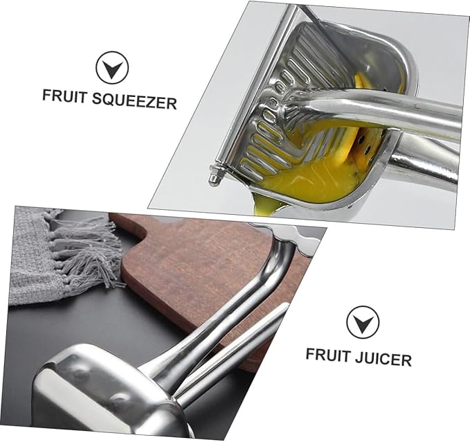304 Stainless Steel Manual Fruit Squeezer Ergonomic Handheld Juicer for Citrus and Fruits Non-Slip Design for Kitchen Use Easy to Clean