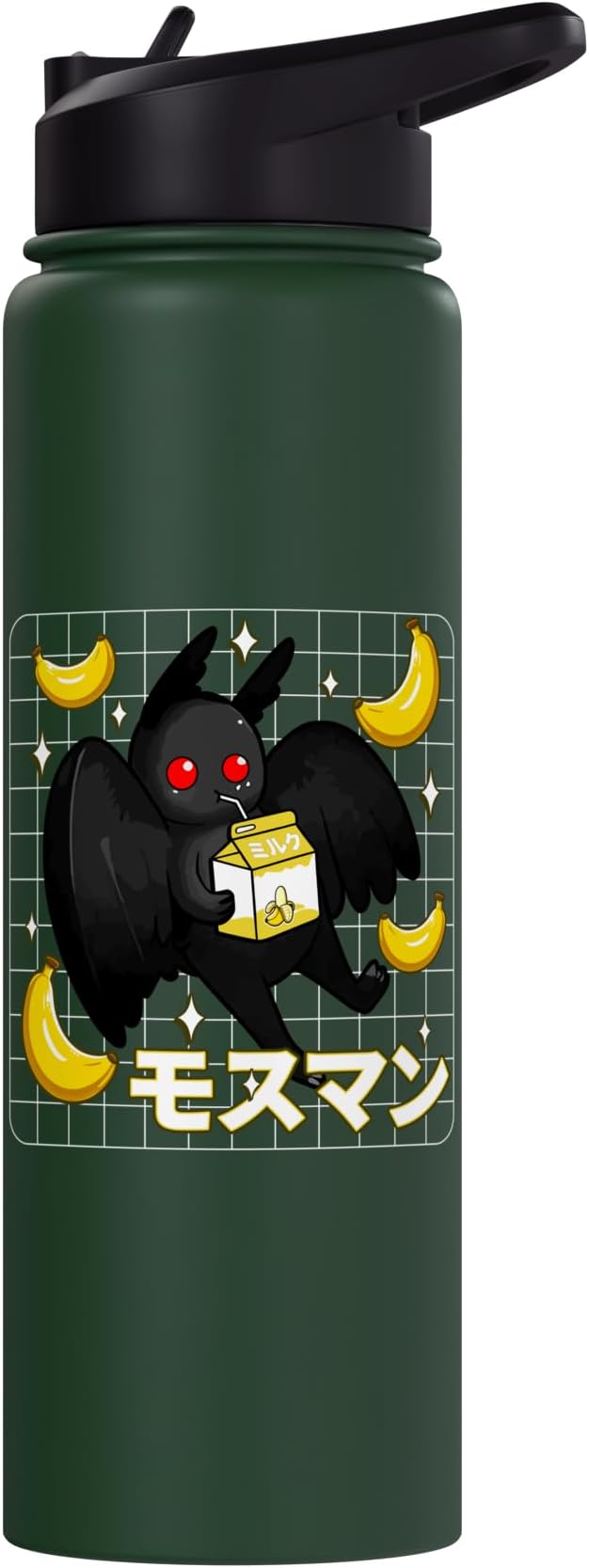 Kawaii Mothman Banana Milk Shake Carton Stainless Steel Insulated Water Bottle