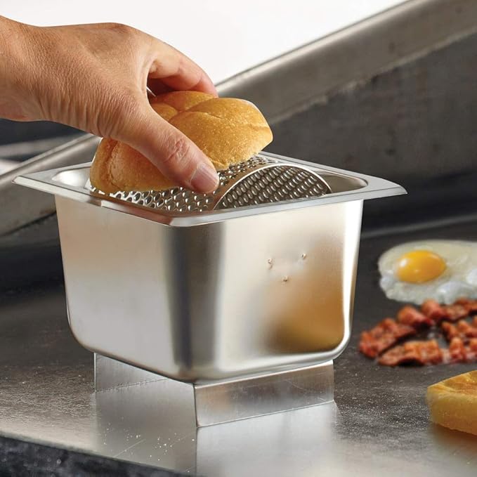 Stainless Steel Butter Spreader Dispenser – Stick Butter Roller for Buns & Bread - Holds 3 Sticks (55 oz) - Dishwasher Safe Wheel for Griddle & Flat Tops by Chef Master - 90021