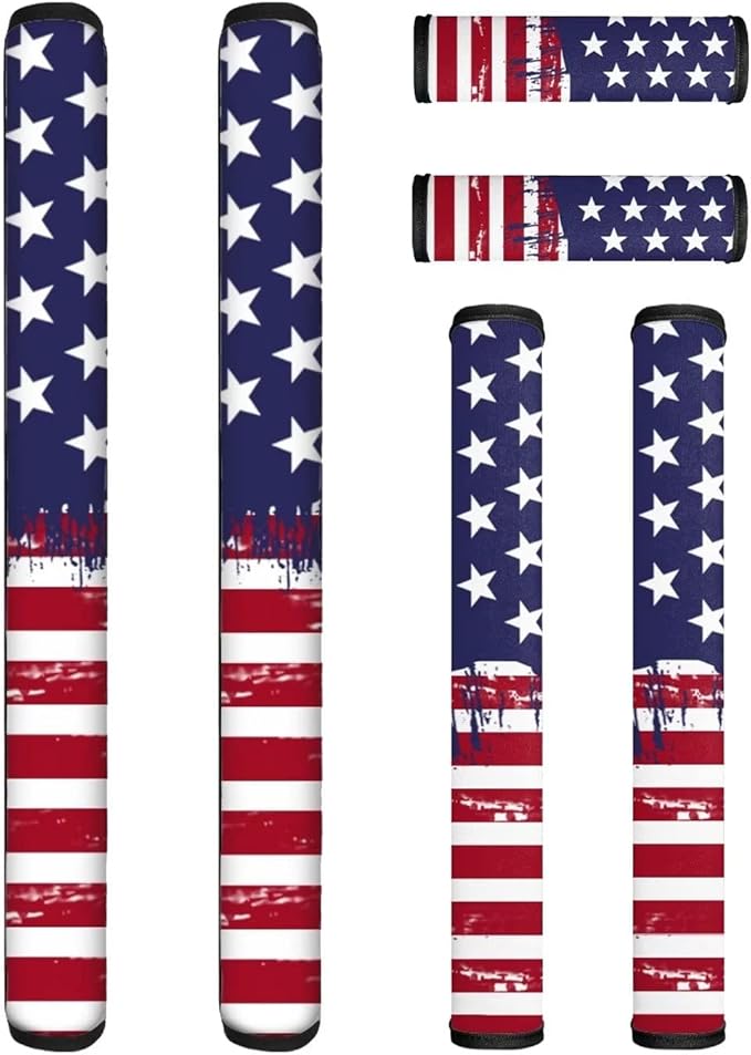 Refrigerator Door Handle Covers Set of 6, Antiskid Protector for Fridge Oven Dishwasher Keep Kitchen Appliance Clean from Smudges, Food Stains, for 4th of July Decor, American Flag Fashion