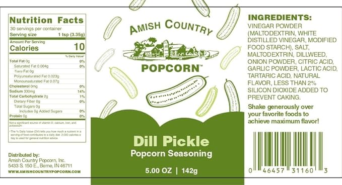 Amish Country Popcorn | Dill Pickle Seasoning - 5 Ounces | Old Fashioned, Non-GMO