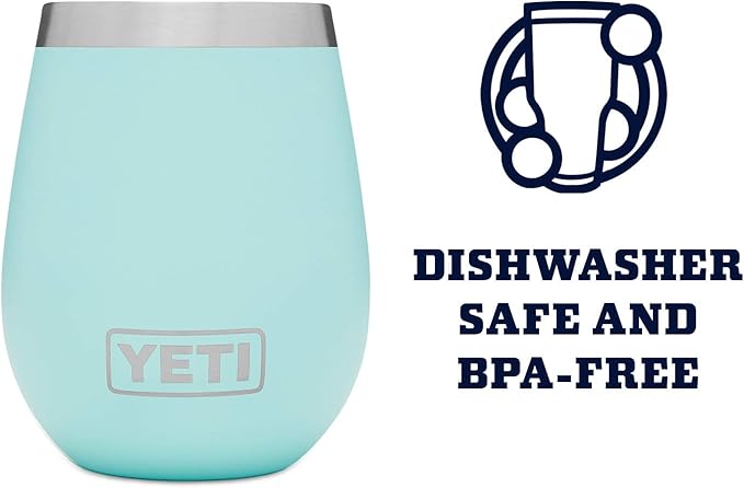 YETI Rambler 10 oz Wine Tumbler, Vacuum Insulated, Stainless Steel with MagSlider Lid, Seafoam