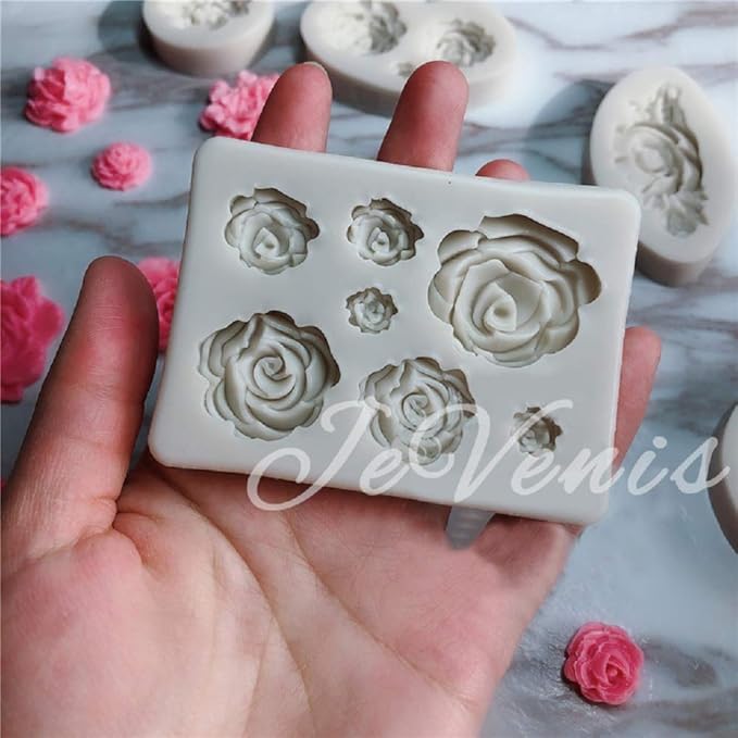 JeVenis Rose Flower Cake Frame Mold Cake Cupcake Decoration for Wedding Baby Bridal Shower